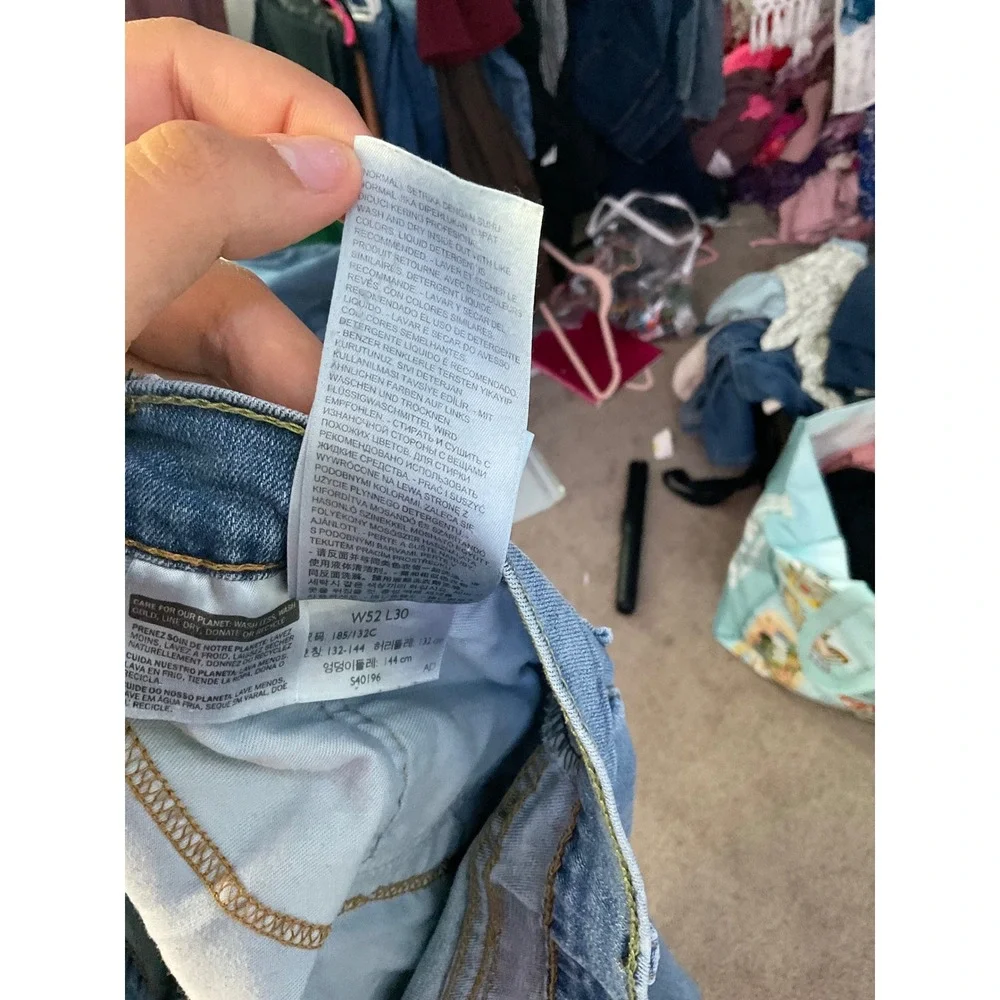 Levis 541 Athletic Taper Jeans Mens Light Wash Blue Denim Pants 52x30
